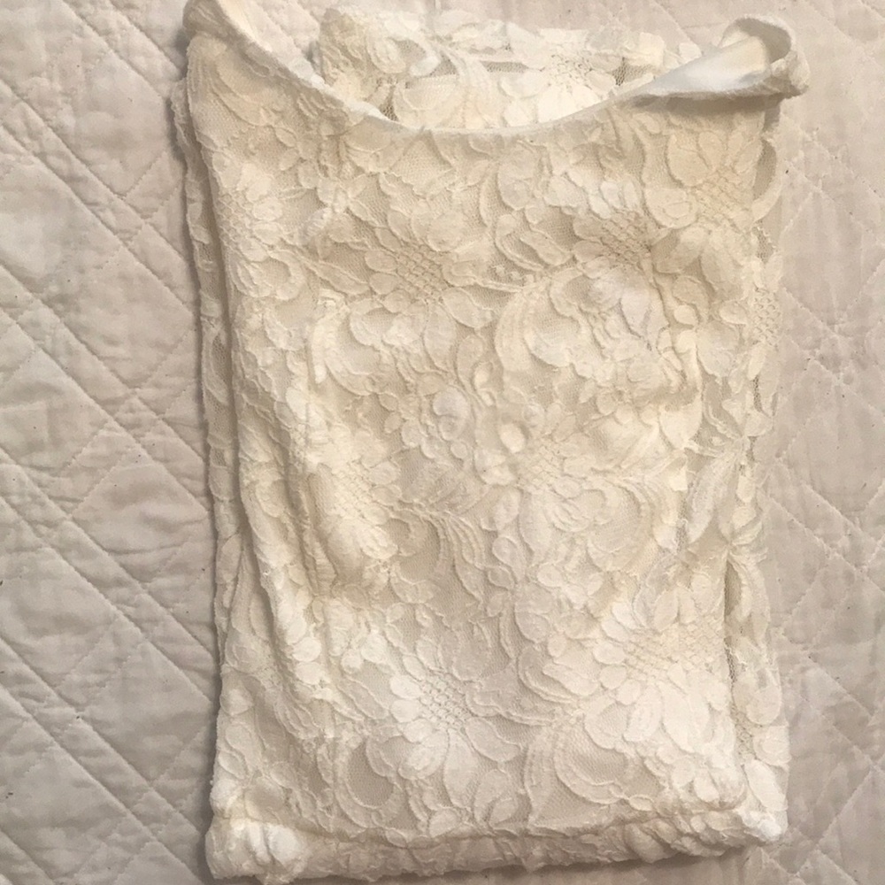 White Lace Tea Length Dress !!SOLD!!!